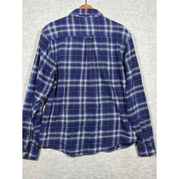 Woolrich Men's Plaid Shirt Blue‎ Size L Jacket Shacket Cotton Cozy Lumberjack - Picture 4 of 4